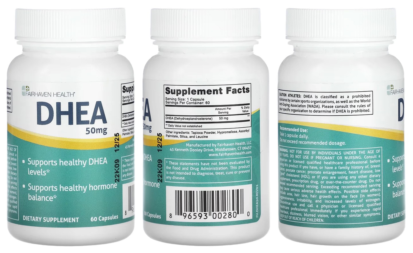 Fairhaven Health, DHEA packaging
