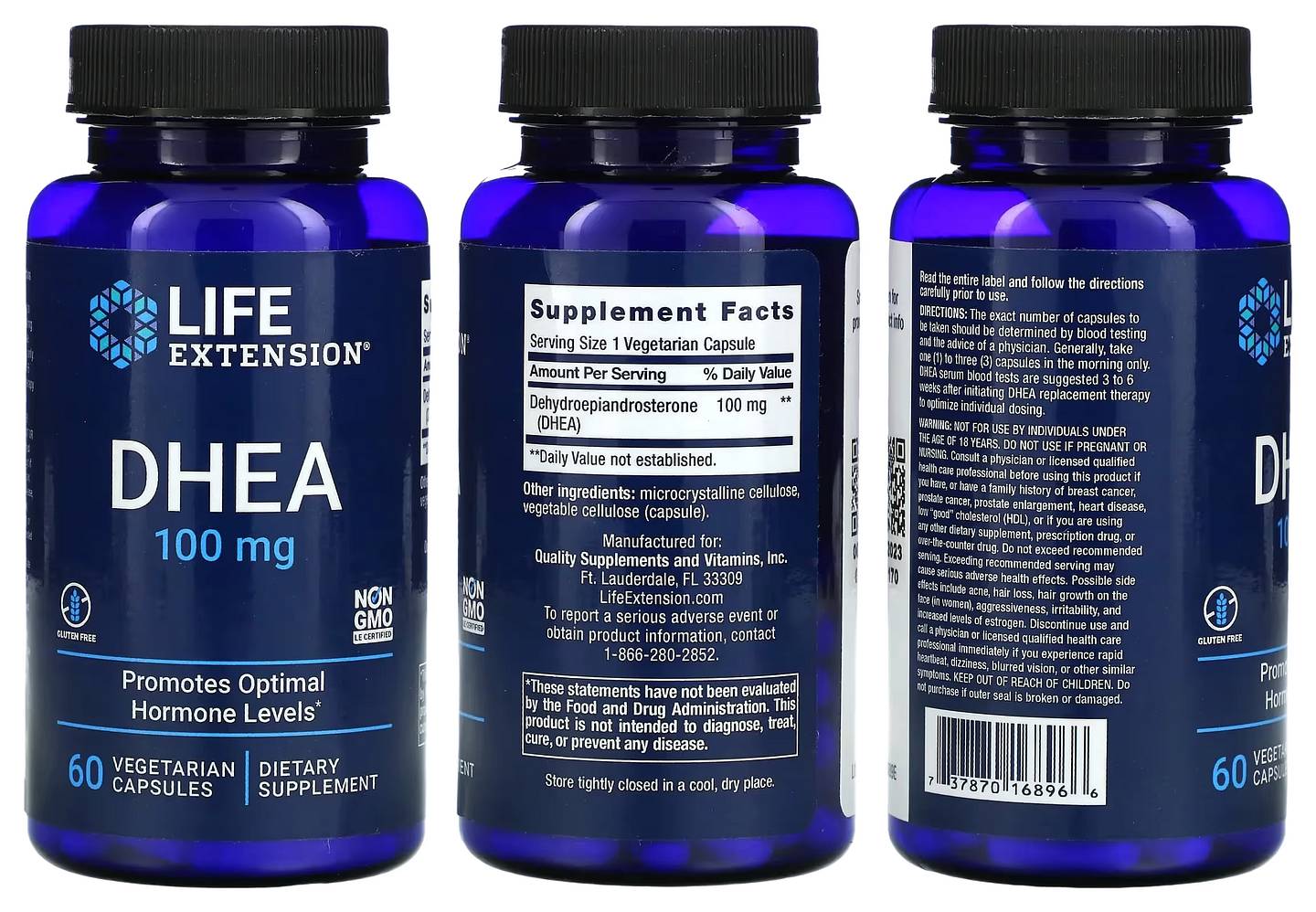 Life Extension, DHEA packaging