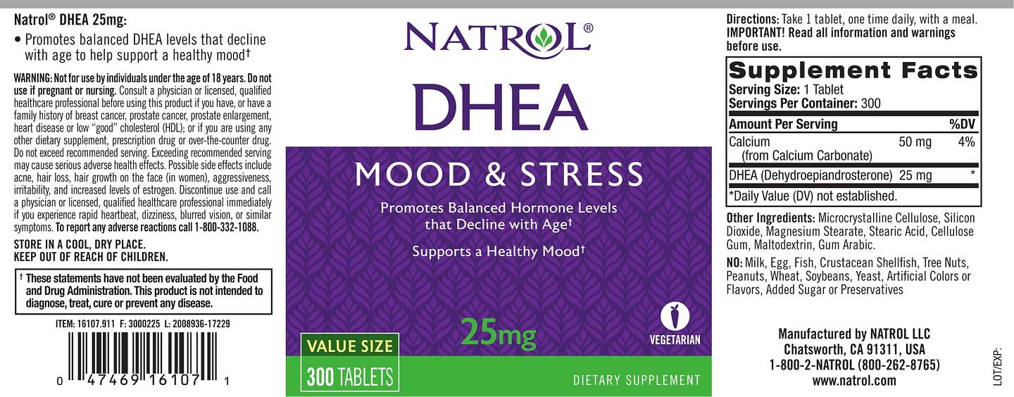 Natrol, DHEA label