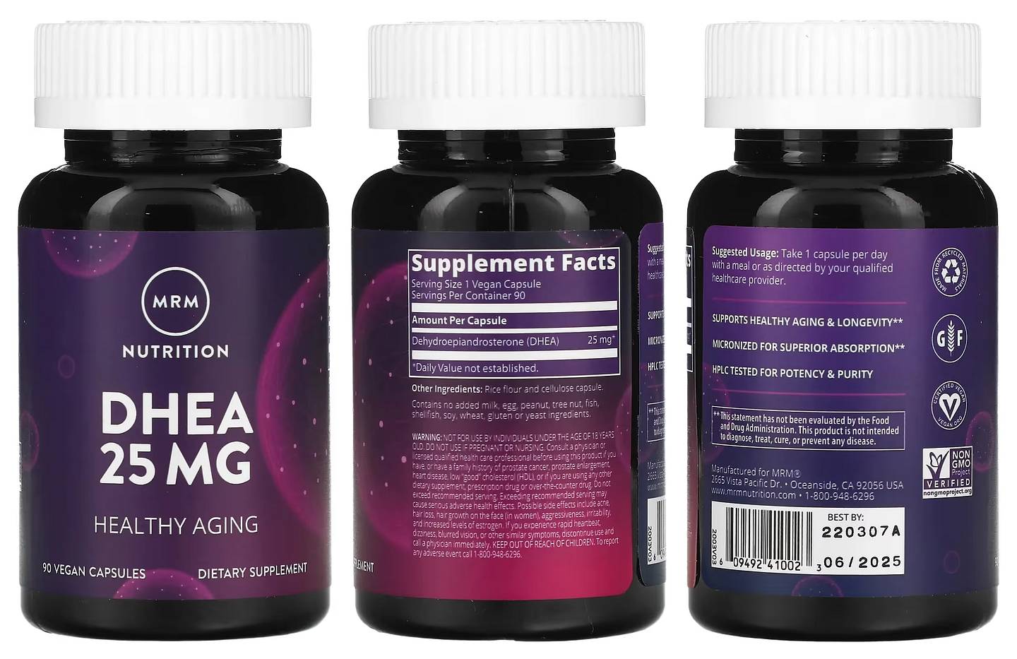 MRM Nutrition, DHEA packaging