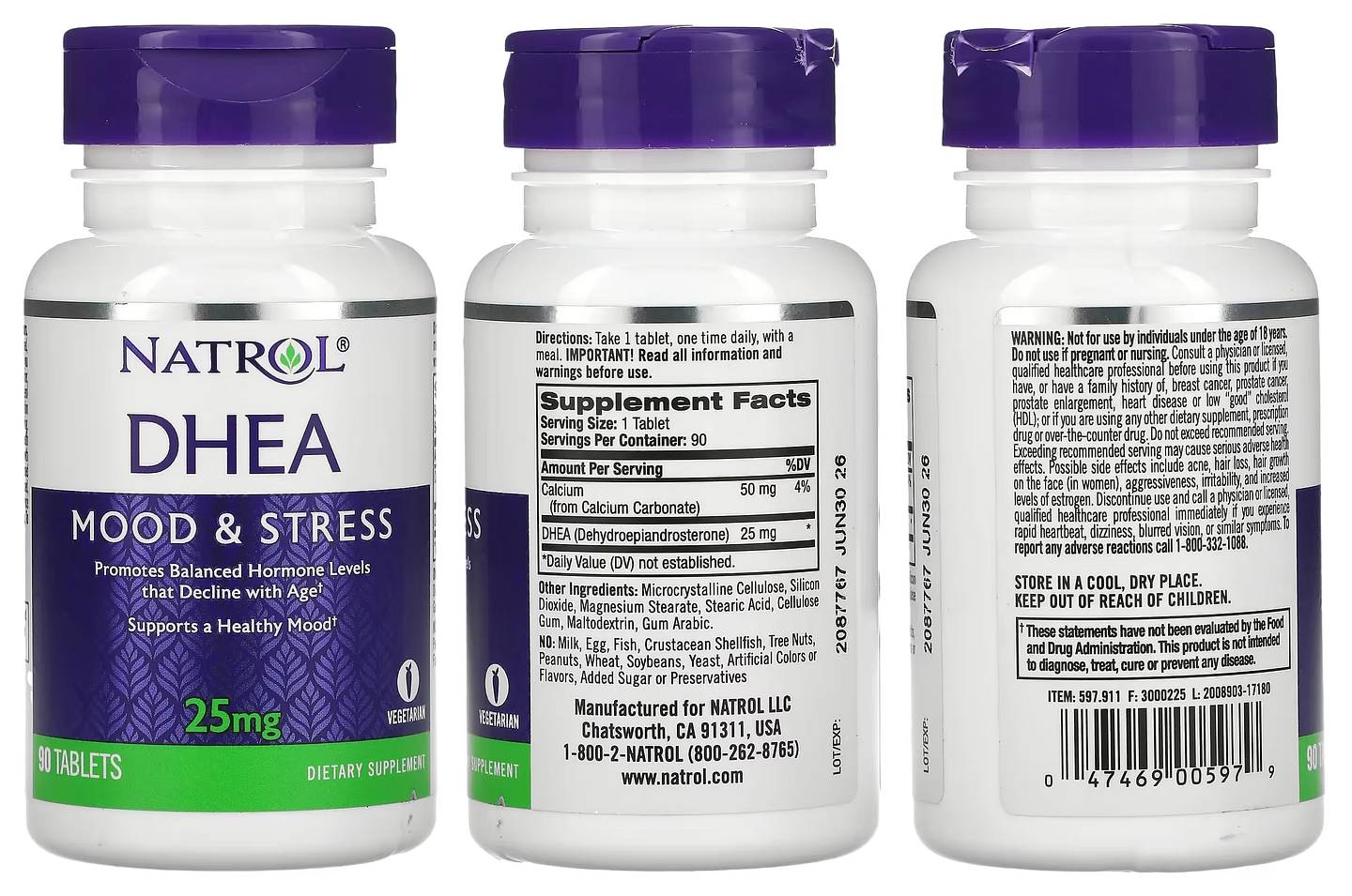 Natrol, DHEA packaging