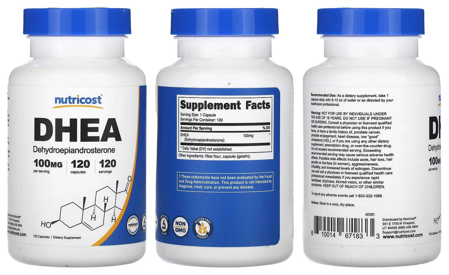 Nutricost, DHEA packaging