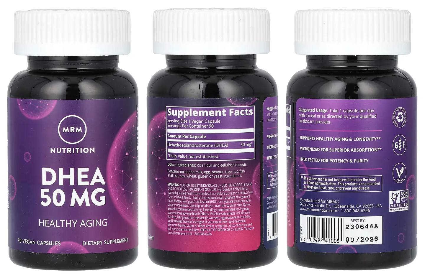 MRM Nutrition, DHEA packaging