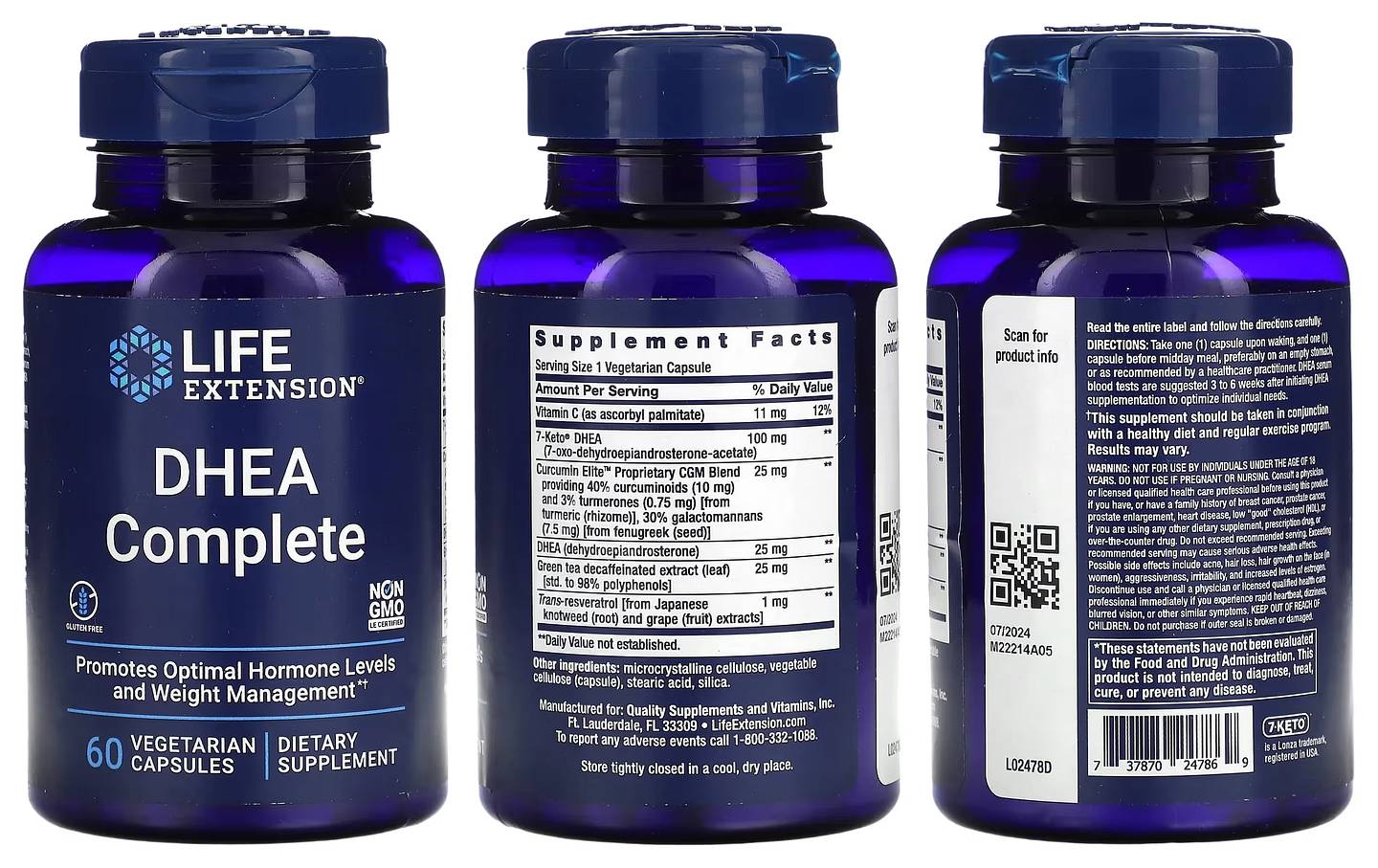 Life Extension, DHEA Complete packaging