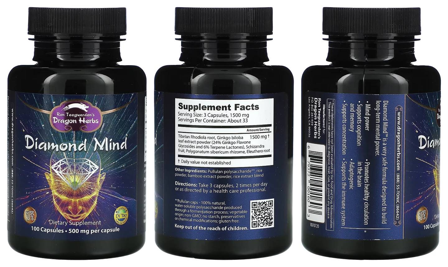 Dragon Herbs, Diamond Mind packaging