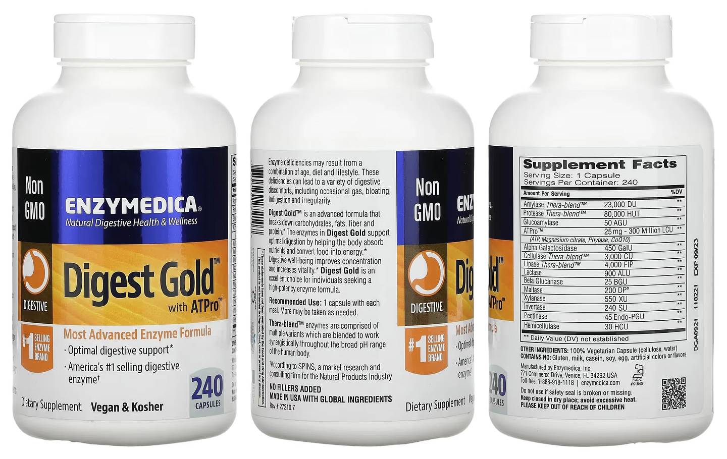 Enzymedica, Digest Gold with ATPro packaging