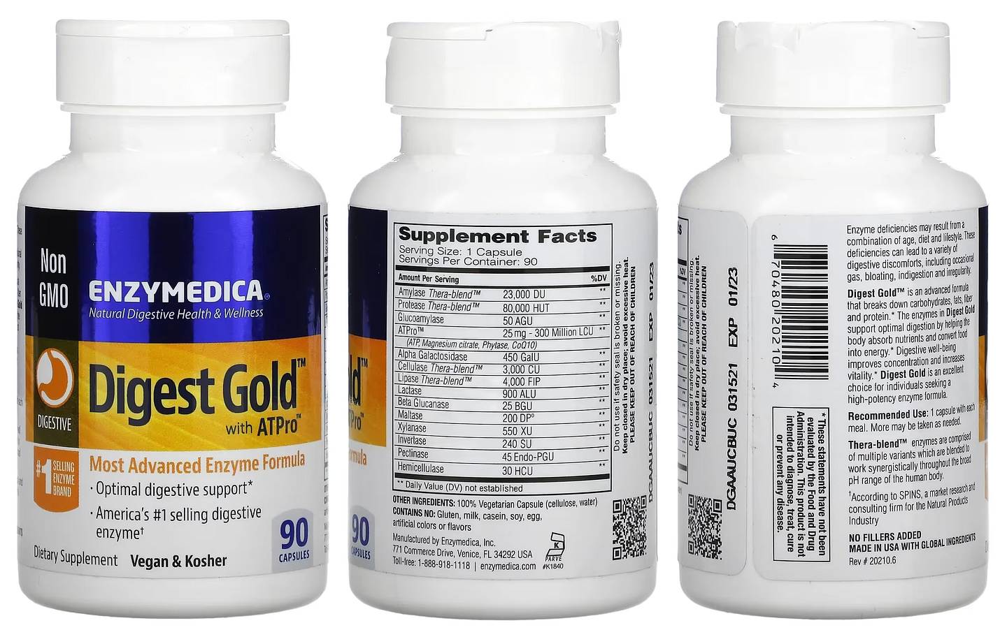 Enzymedica, Digest Gold with ATPro packaging