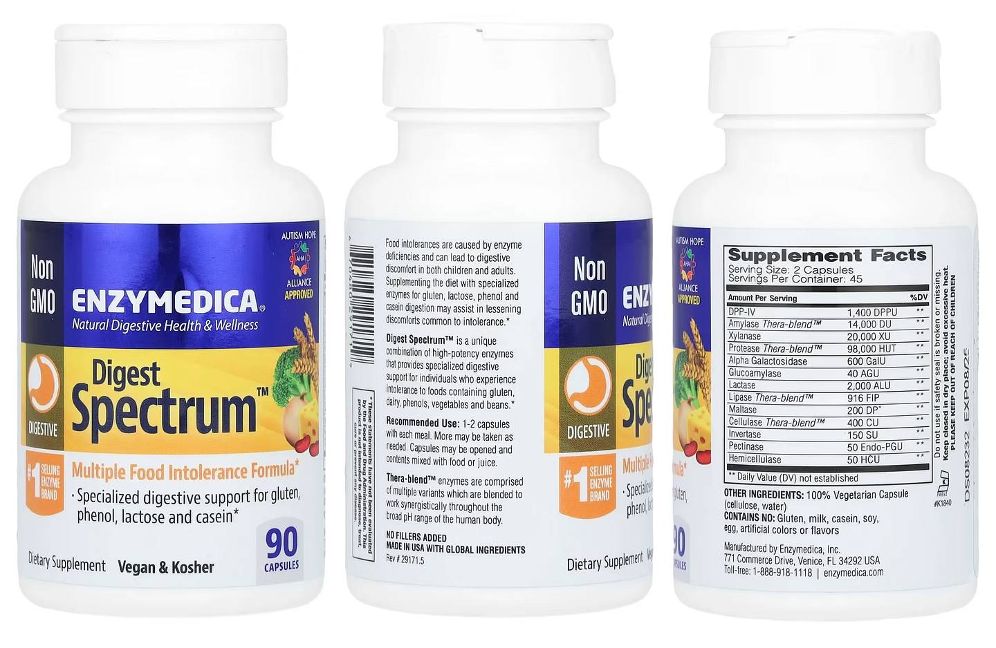 Enzymedica, Digest Spectrum packaging