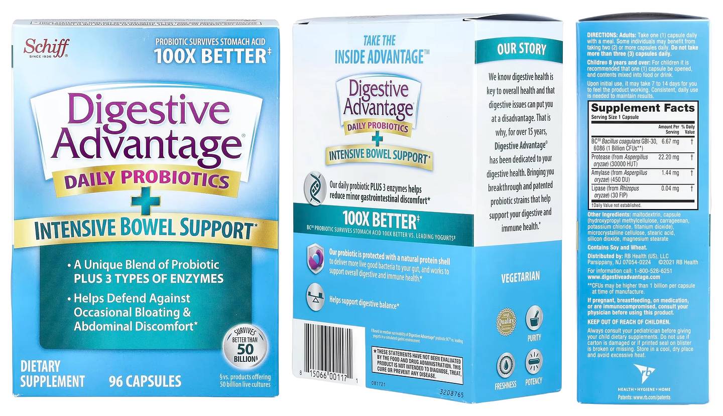 Schiff, Digestive Advantage packaging