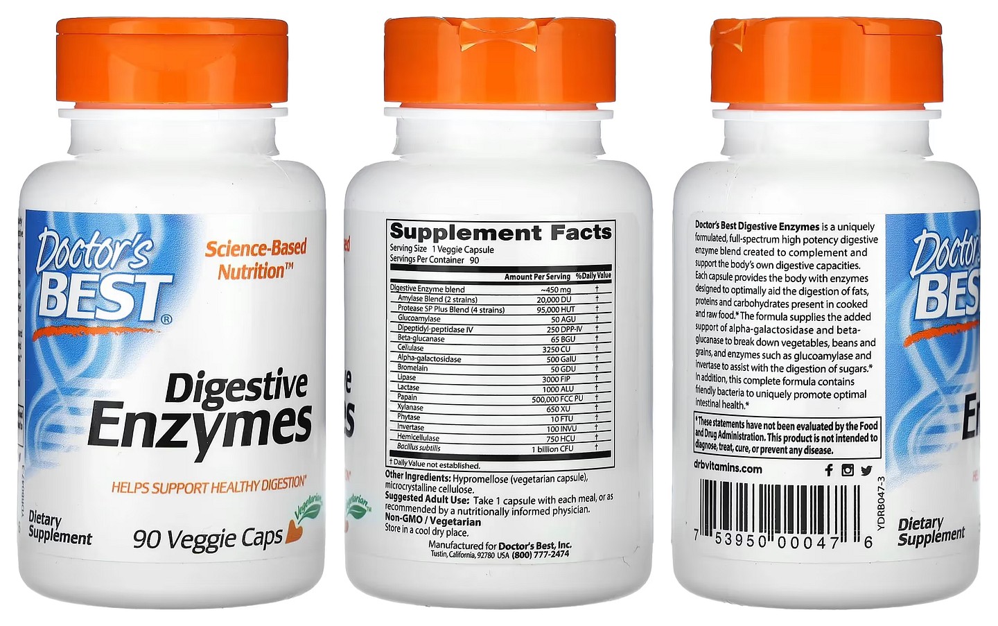 Doctor's Best, Digestive Enzymes packaging