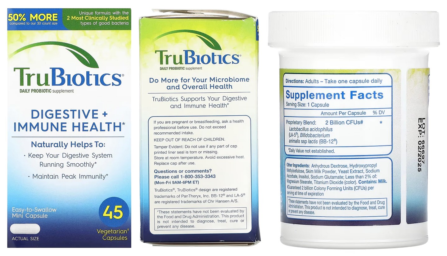 TruBiotics, Digestive + Immune Health packaging