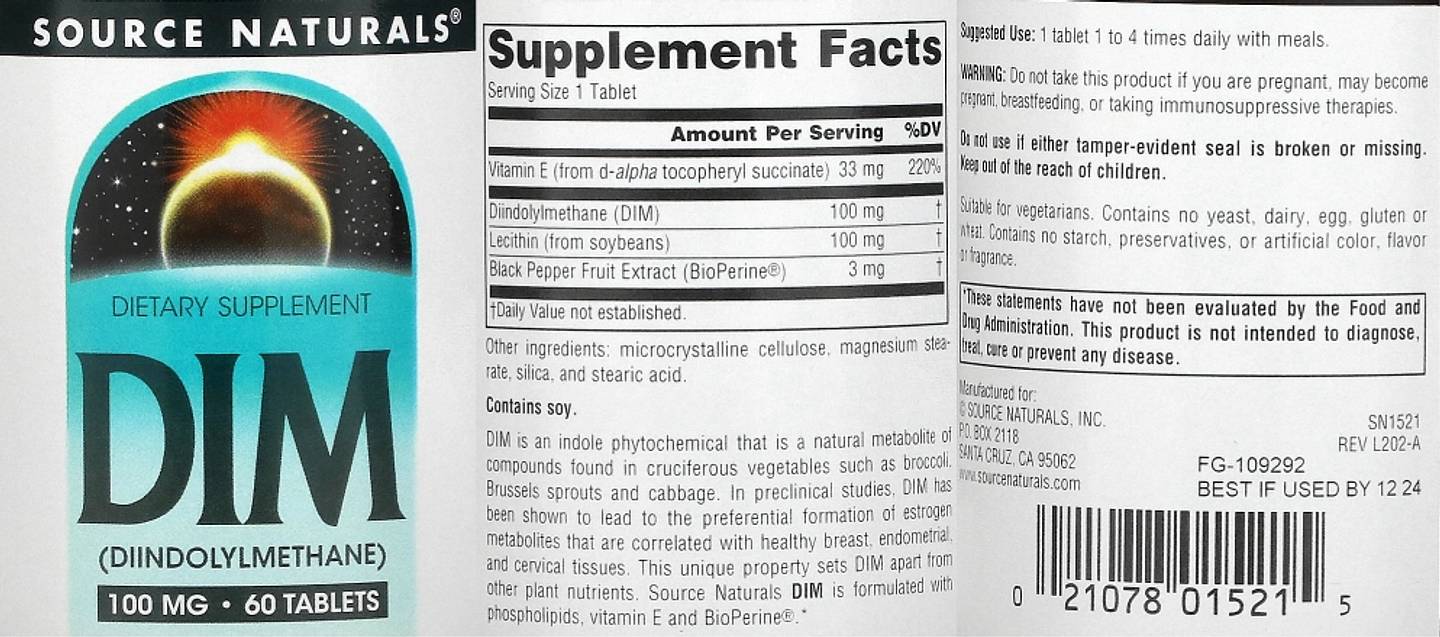 Source Naturals, DIM label