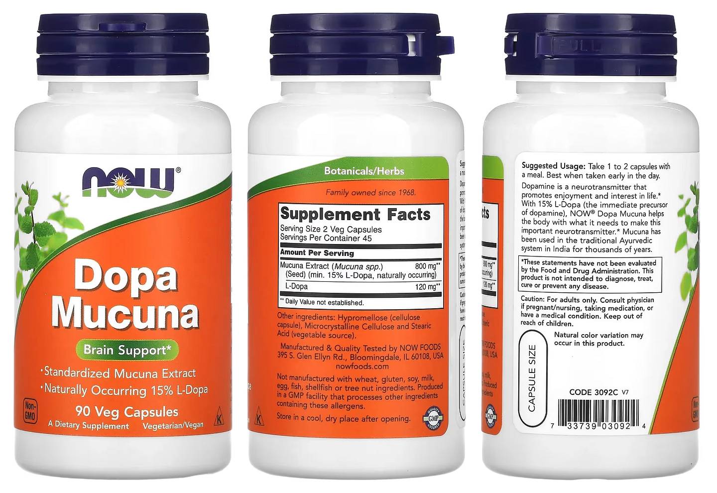 NOW Foods, Dopa Mucuna packaging