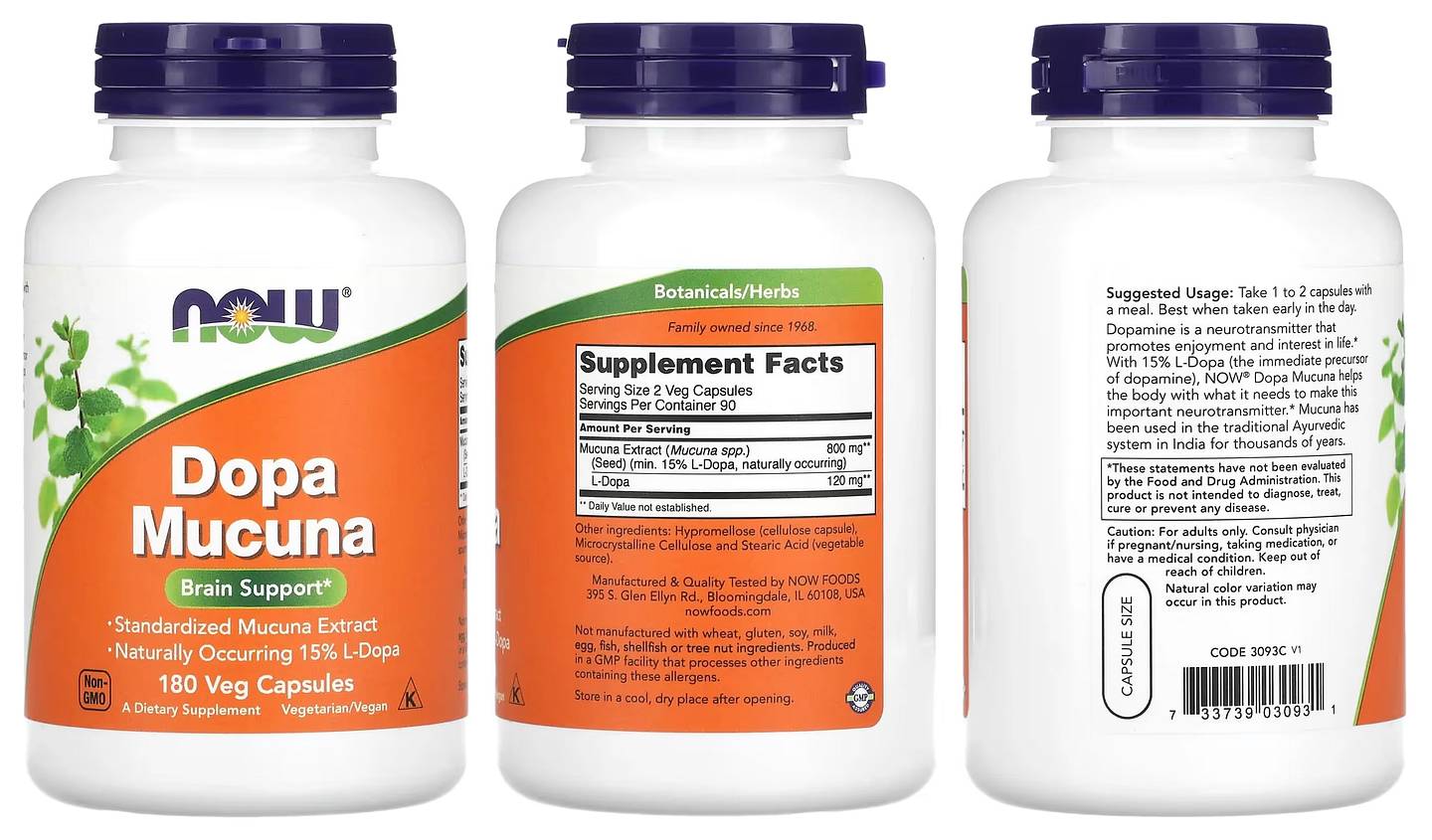 NOW Foods, Dopa Mucuna packaging