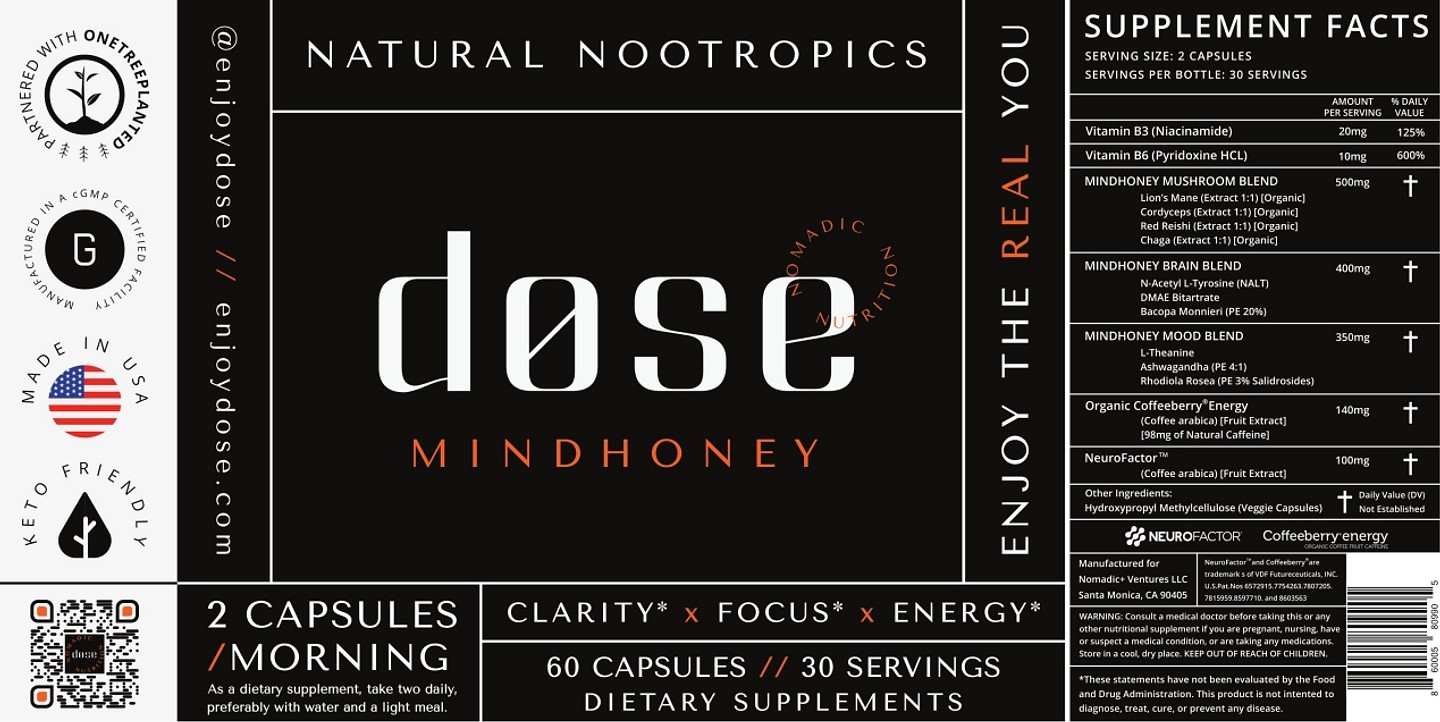 Mindhoney, Dose Adaptogenic Nootropic label