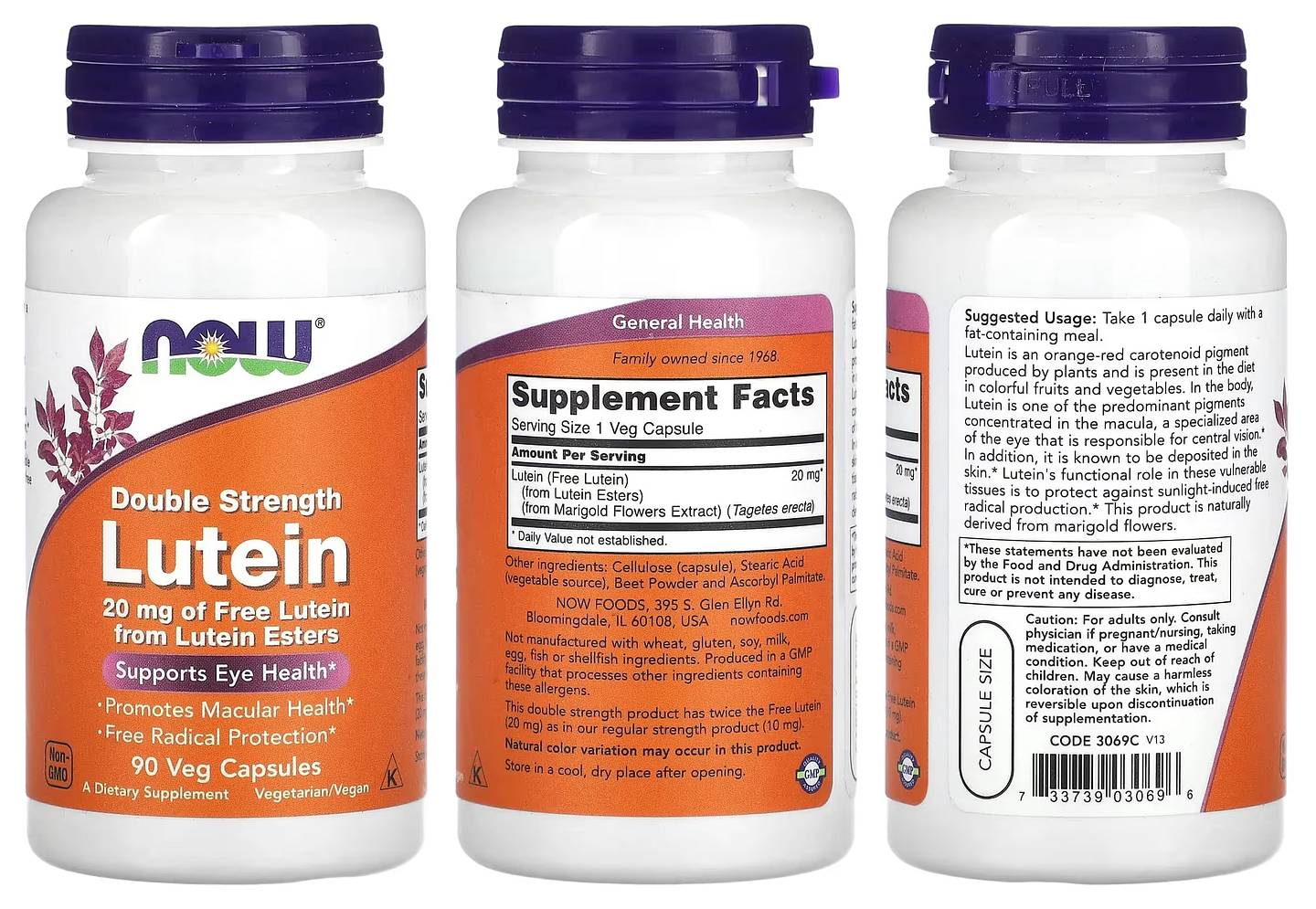 NOW Foods, Double Strength Lutein packaging