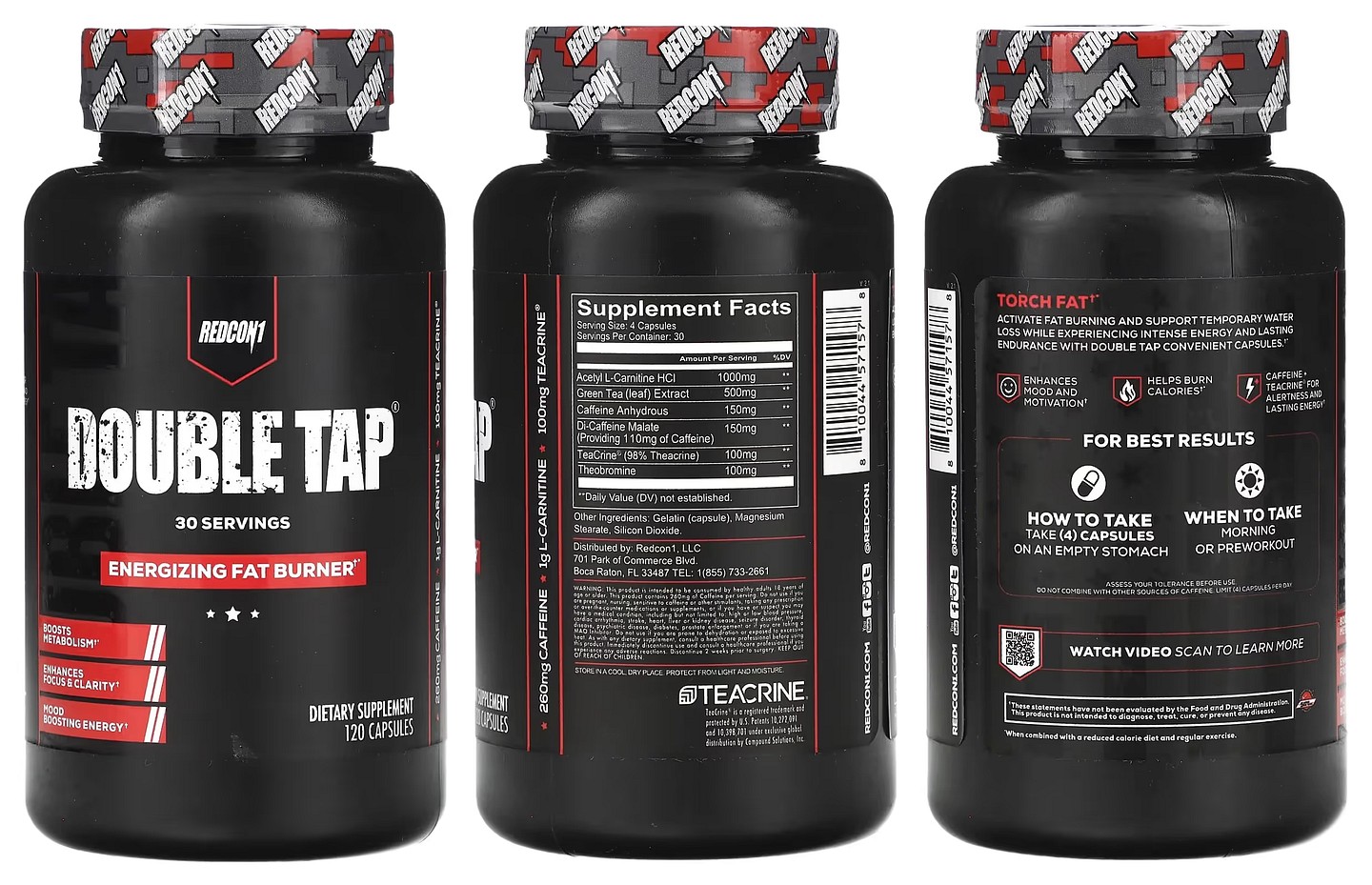 Redcon1, Double Tap, Energizing Fat Burner packaging