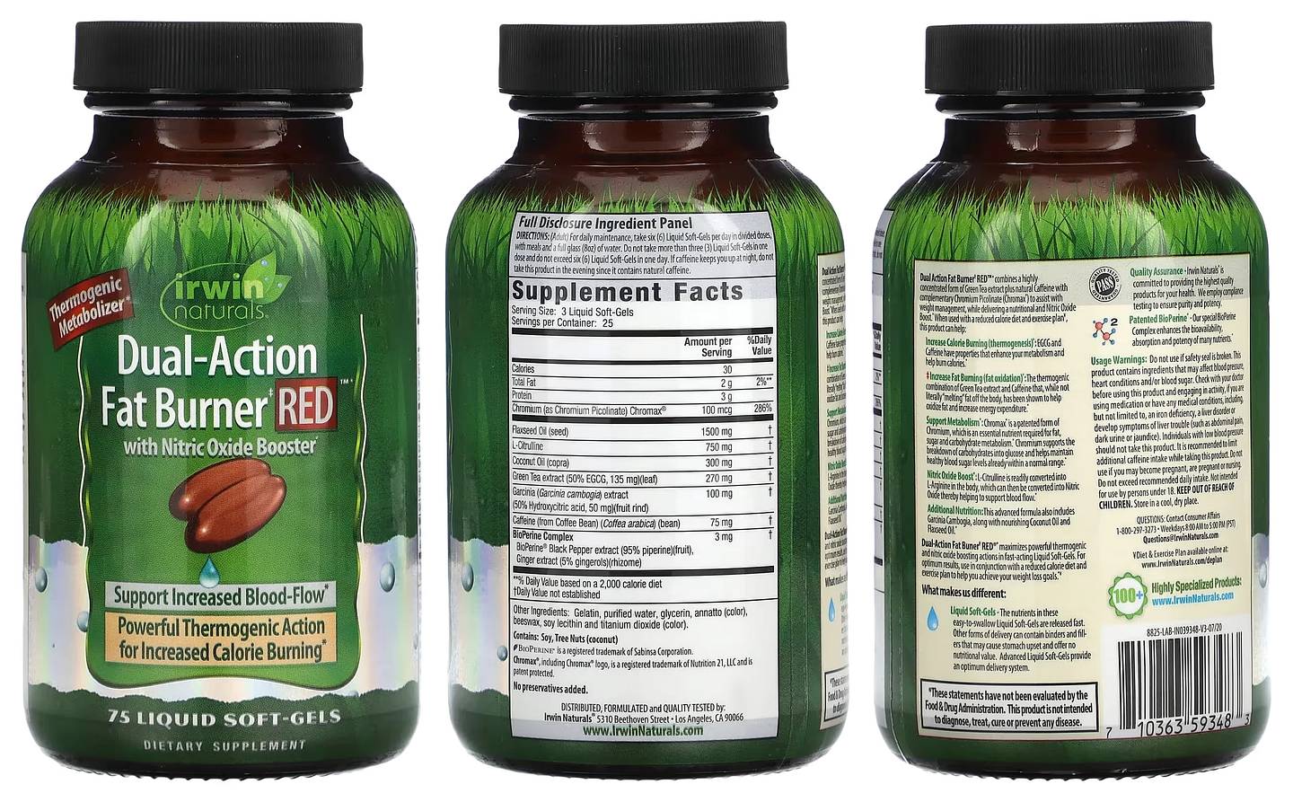 Irwin Naturals, Dual-Action Fat Burner Red packaging