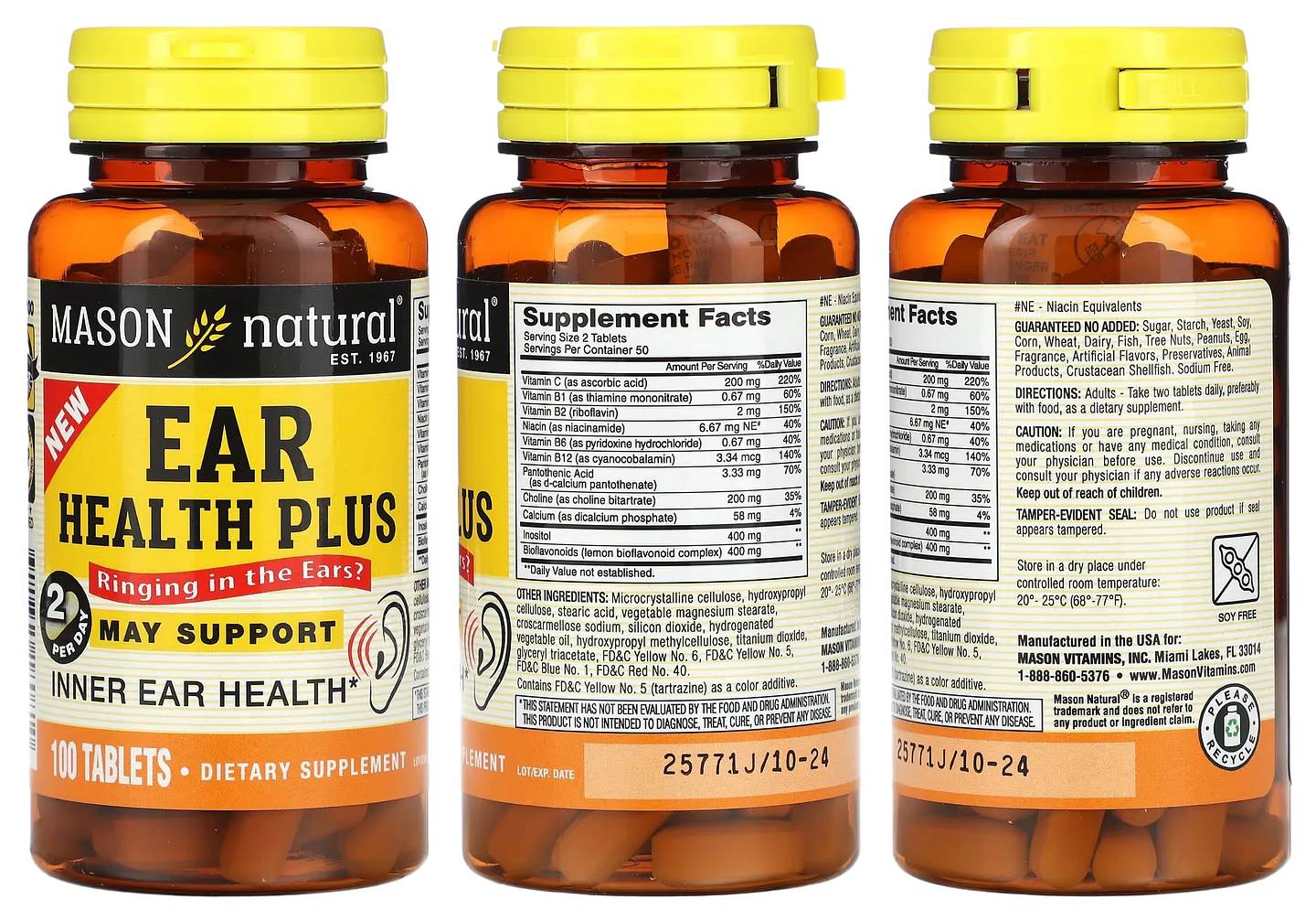 Mason Natural, Ear Health Plus packaging