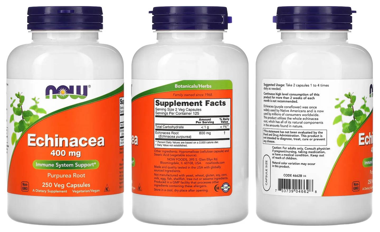 NOW Foods, Echinacea packaging