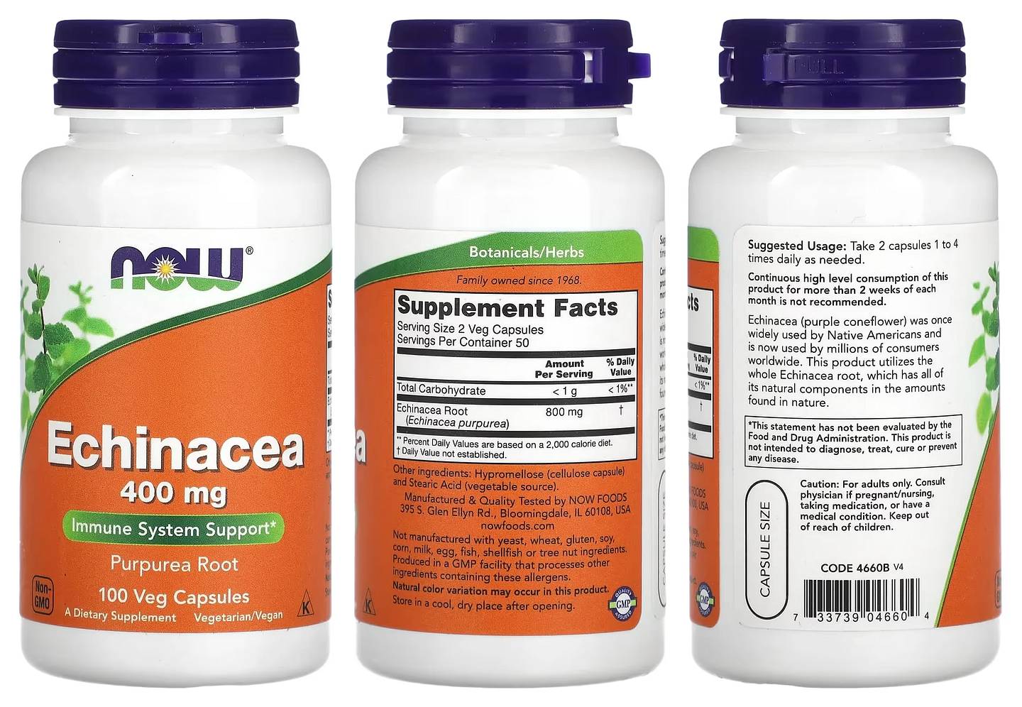 NOW Foods, Echinacea packaging