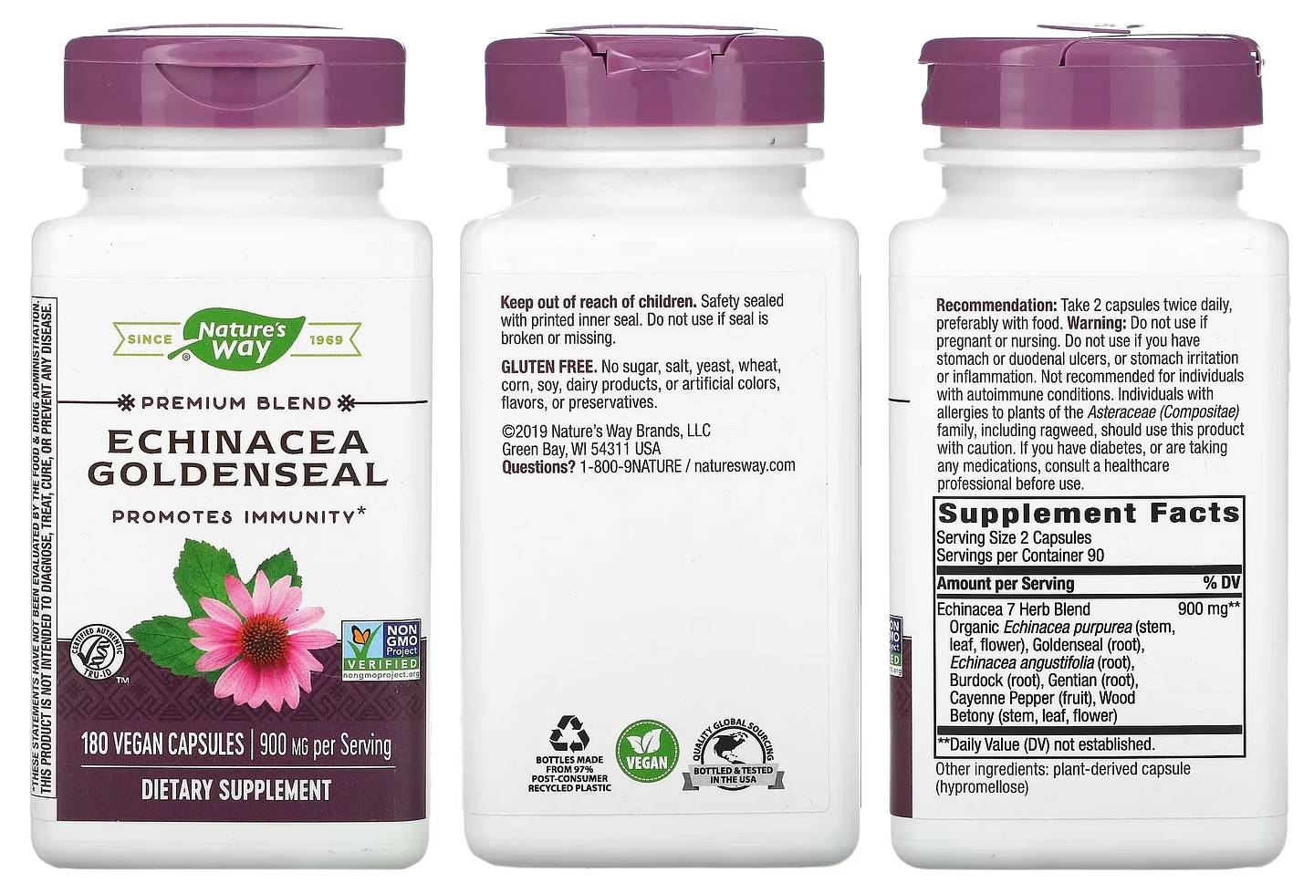 Nature's Way, Echinacea Goldenseal packaging