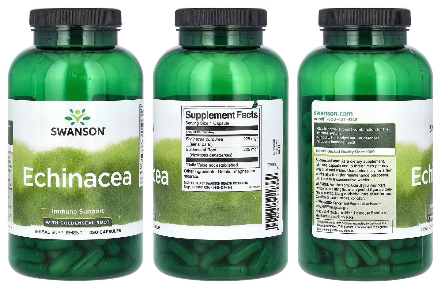 Swanson, Echinacea With Goldenseal Root packaging