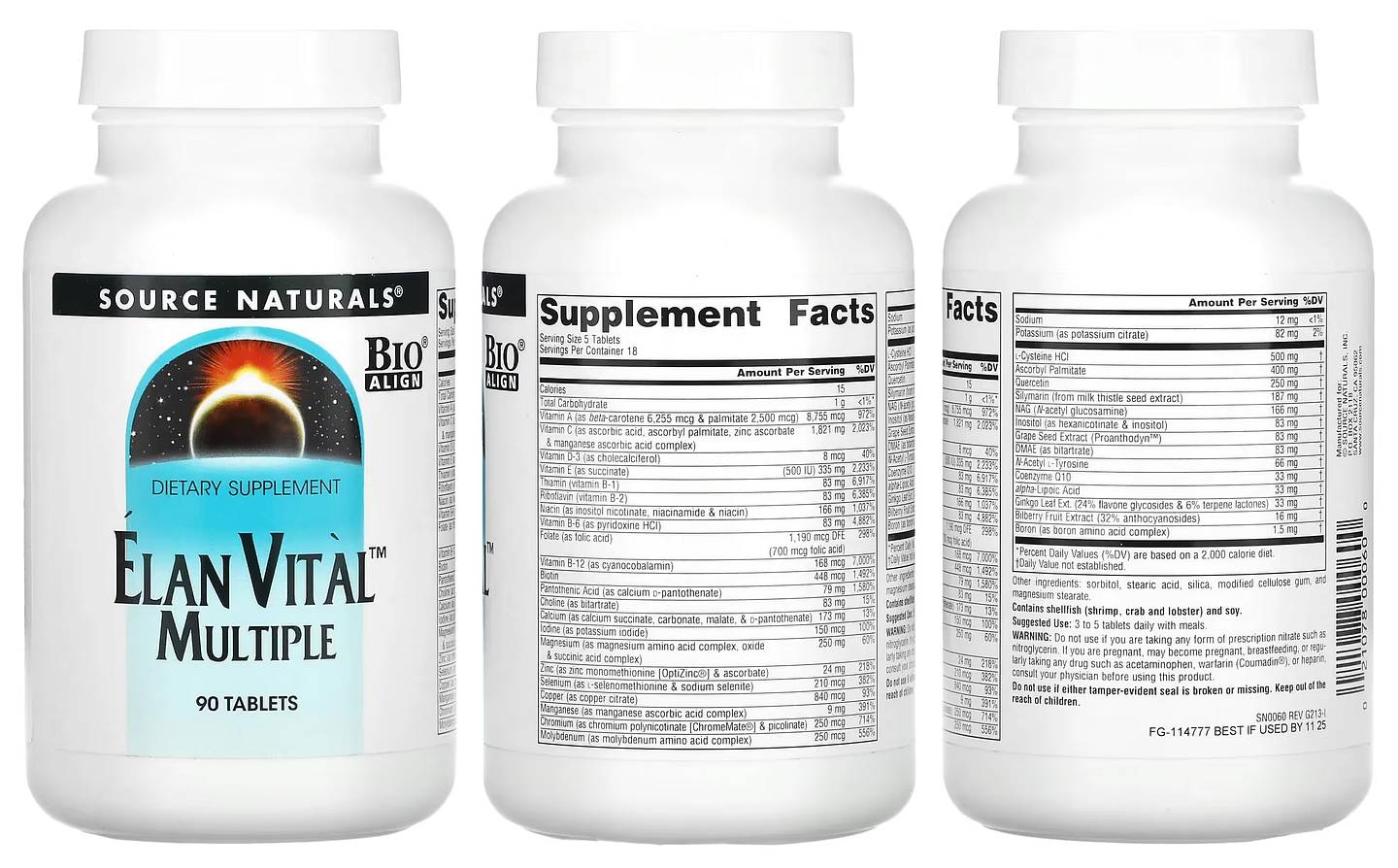 Source Naturals, Elan Vital Multiple packaging