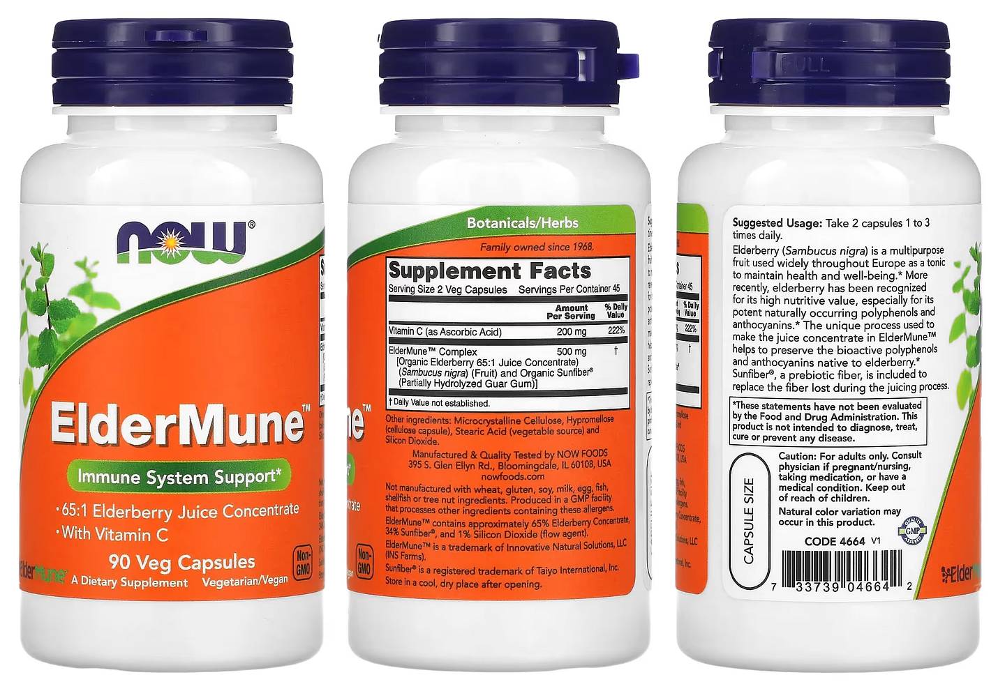 NOW Foods, ElderMune, Immune System Support packaging