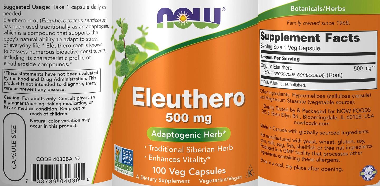 NOW Foods, Eleuthero label