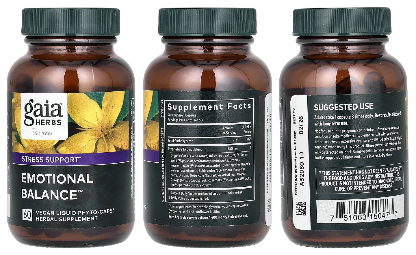 Gaia Herbs, Emotional Balance packaging