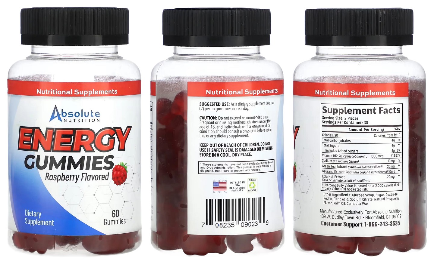 Absolute Nutrition, Energy Gummies packaging