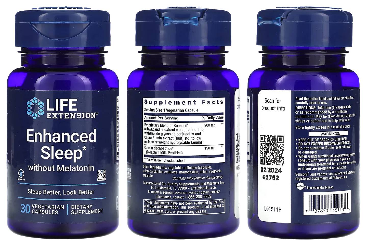 Life Extension, Enhanced Sleep without Melatonin packaging