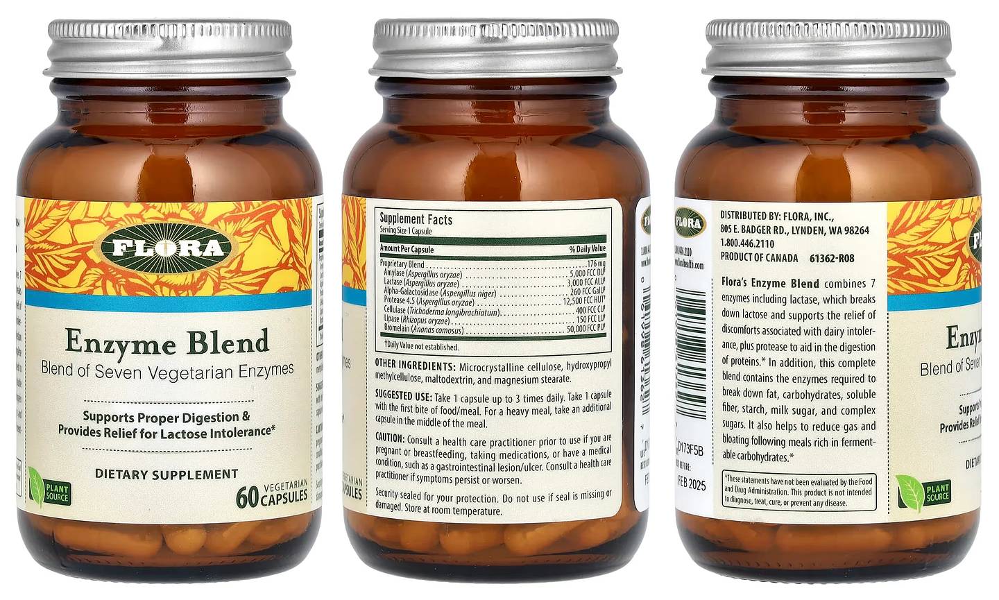 Flora, Enzyme Blend packaging