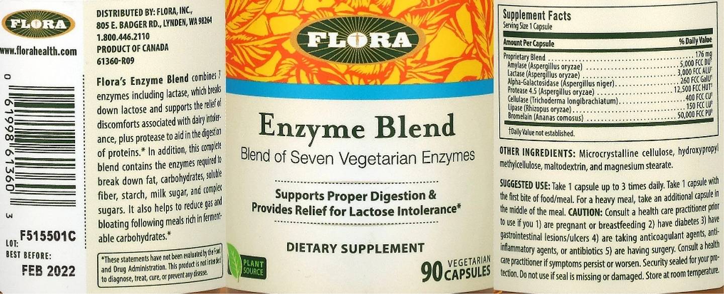 Flora, Enzyme Blend label