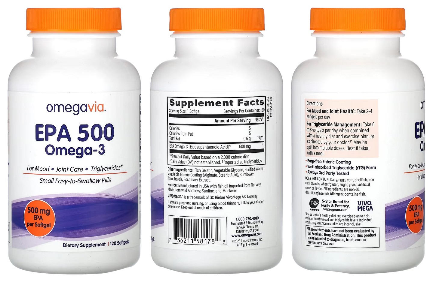 OmegaVia, EPA 500 packaging