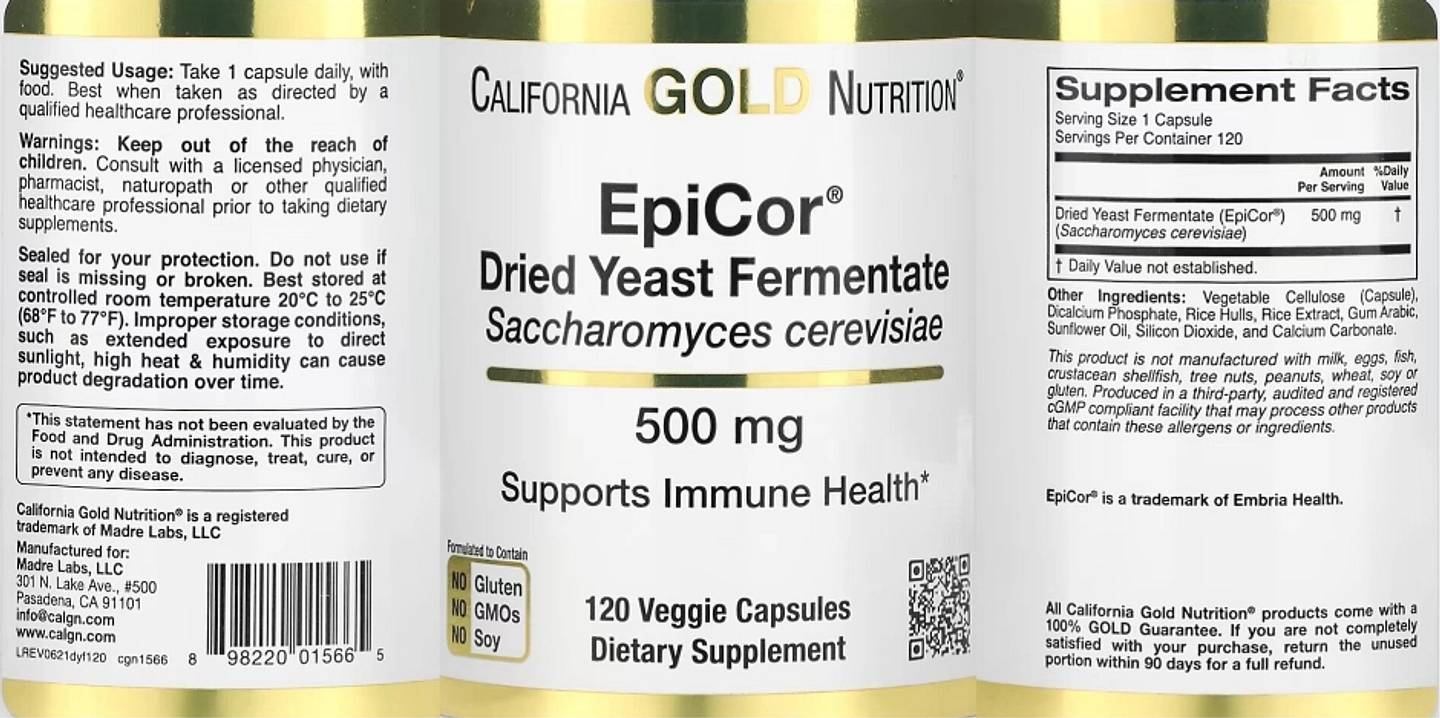 California Gold Nutrition, EpiCor label