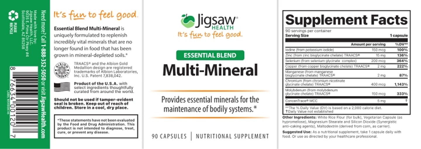 Jigsaw Health, Essential Blend label