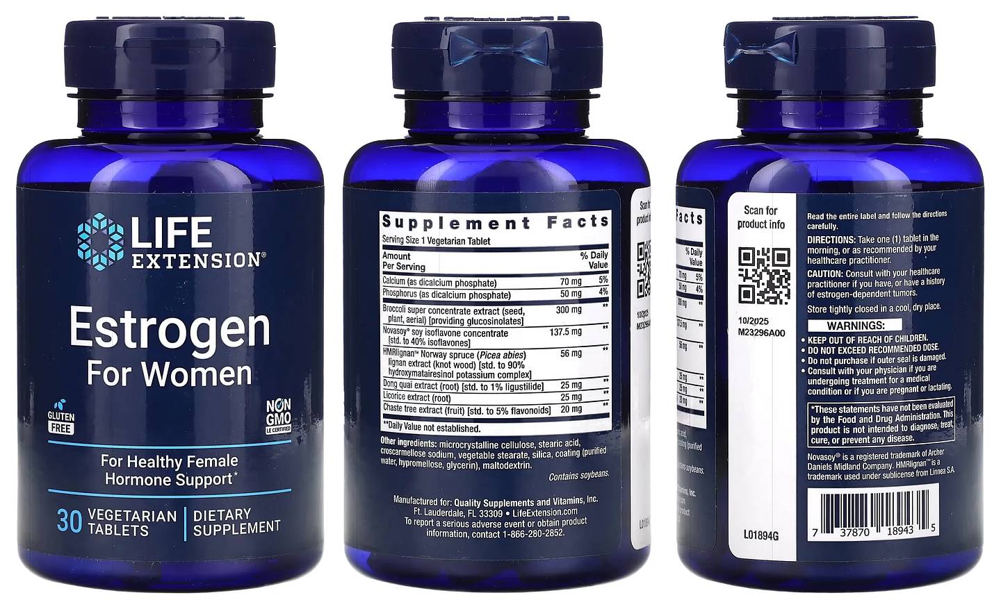 Life Extension, Estrogen for Women packaging