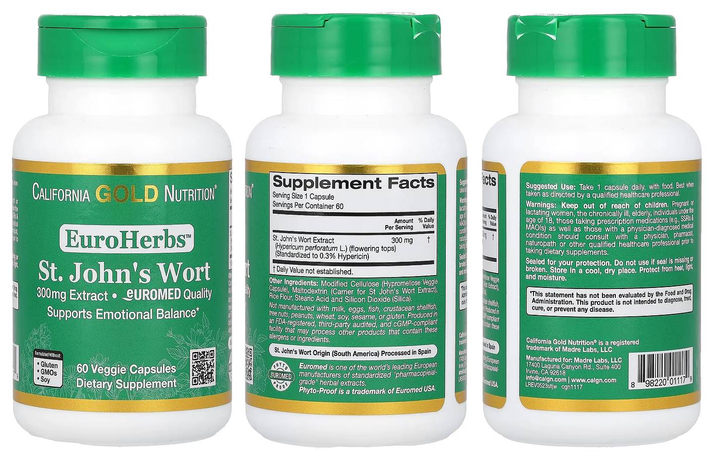 California Gold Nutrition, EuroHerbs packaging