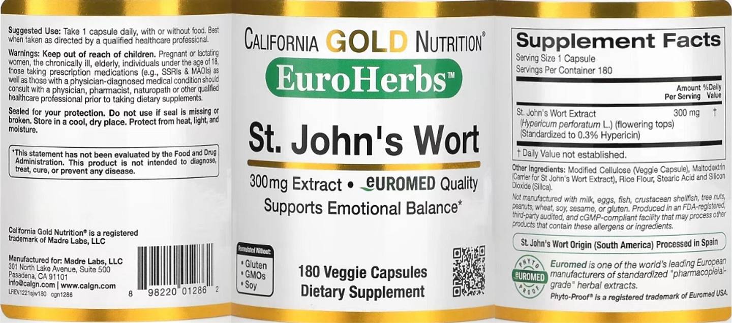 California Gold Nutrition, EuroHerbs label