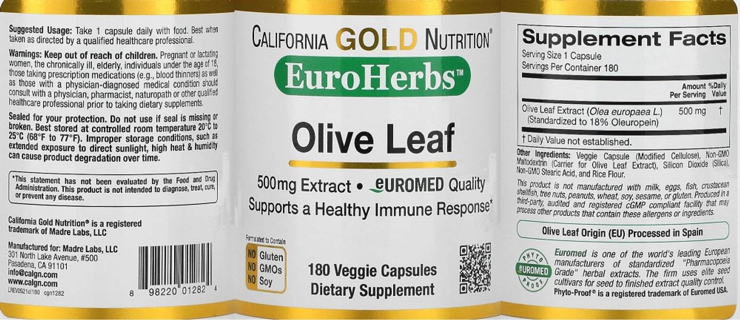 California Gold Nutrition, EuroHerbs label