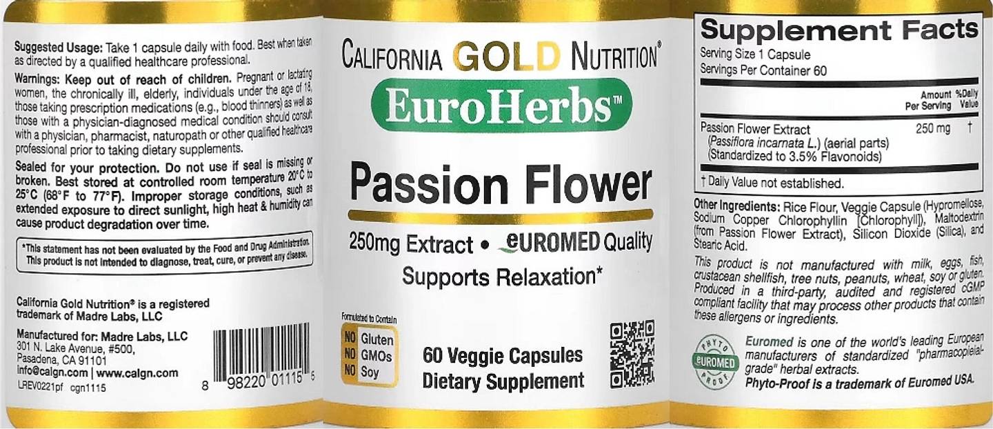 California Gold Nutrition, EuroHerbs label