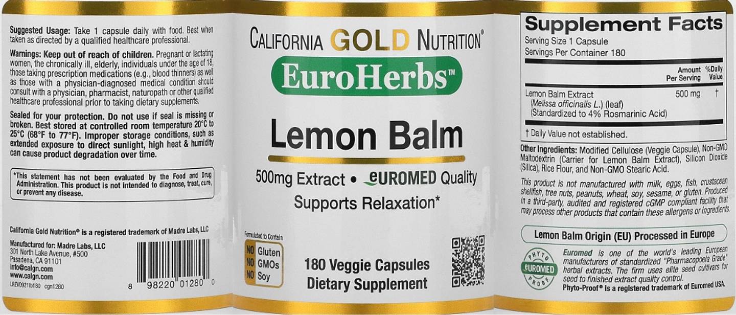 California Gold Nutrition, EuroHerbs label