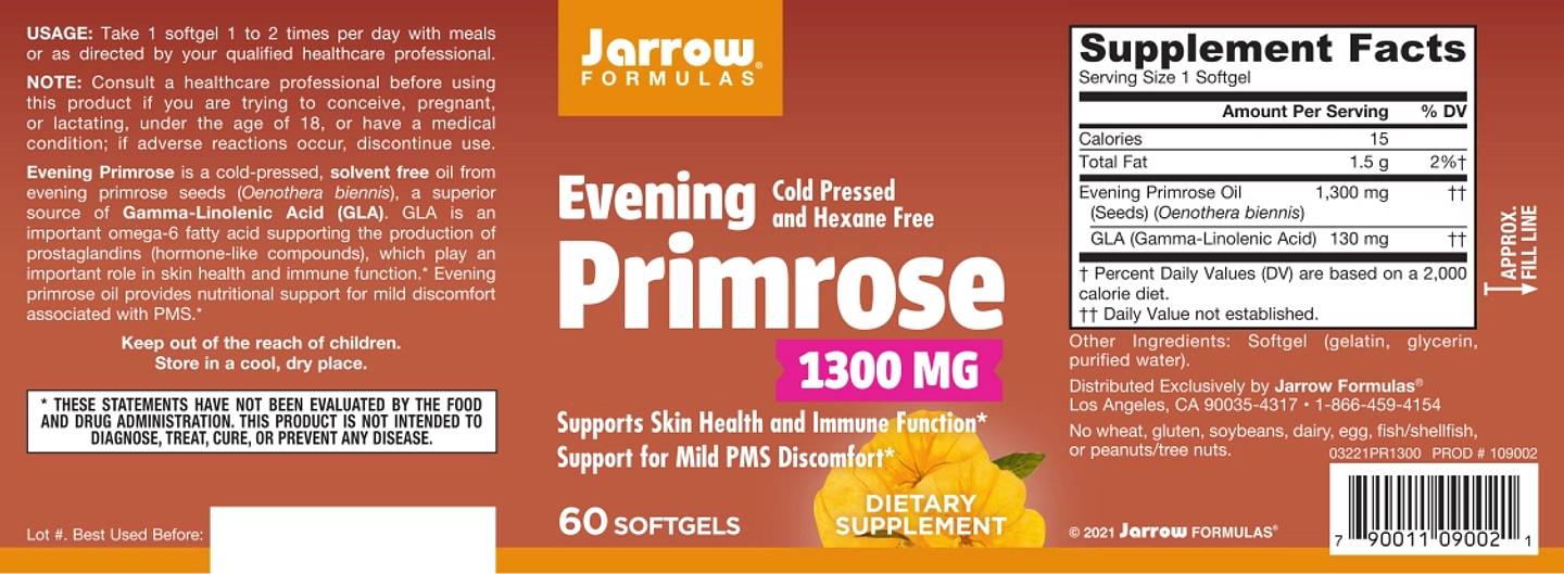 Jarrow Formulas, Evening Primrose label