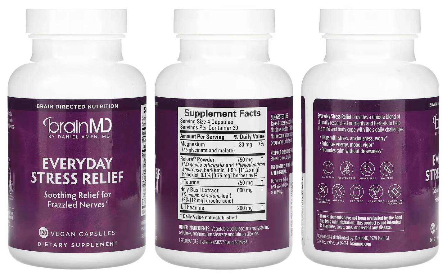 BrainMD, Everyday Stress Relief packaging