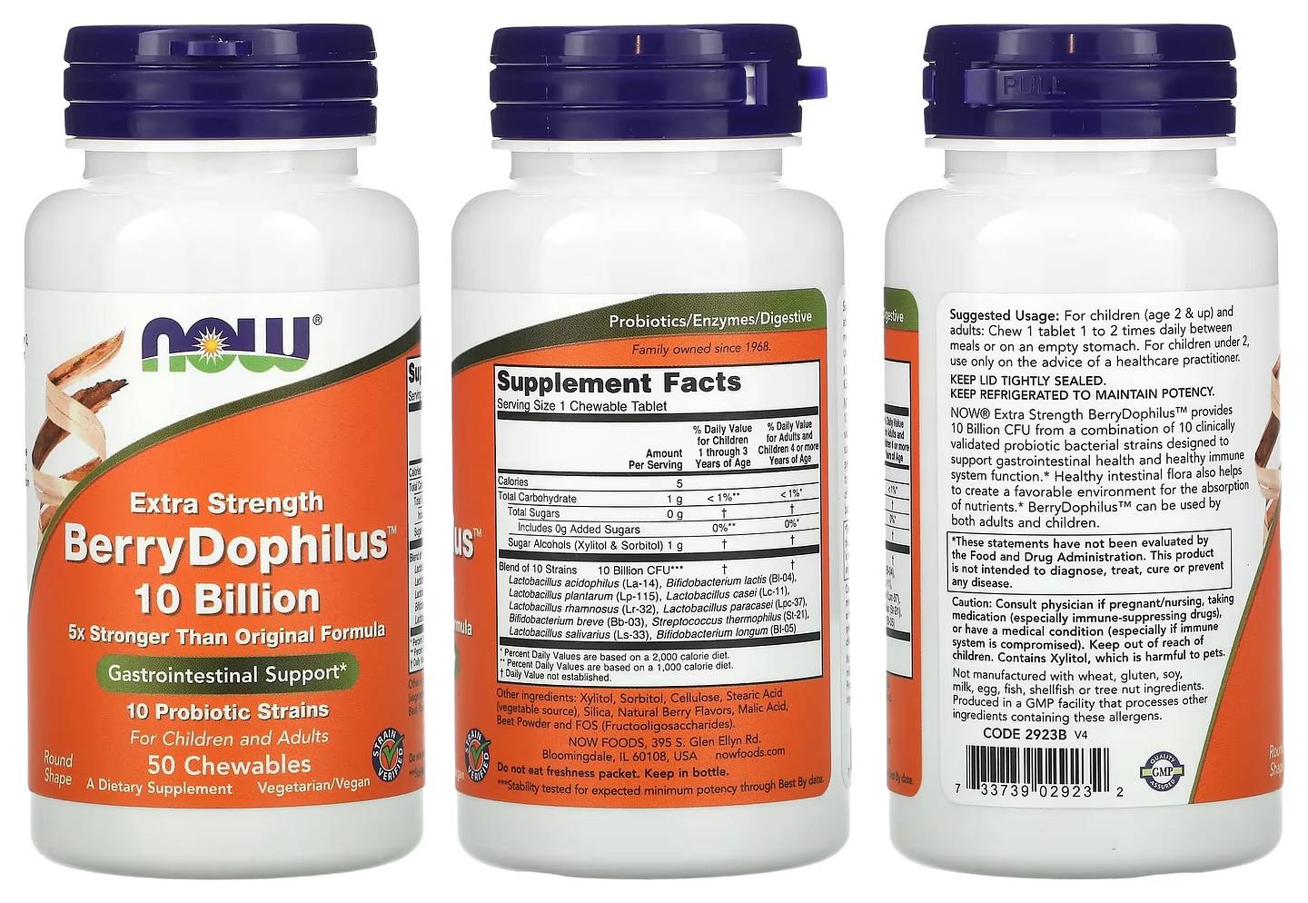 NOW Foods, Extra Strength Berry Dophilus packaging