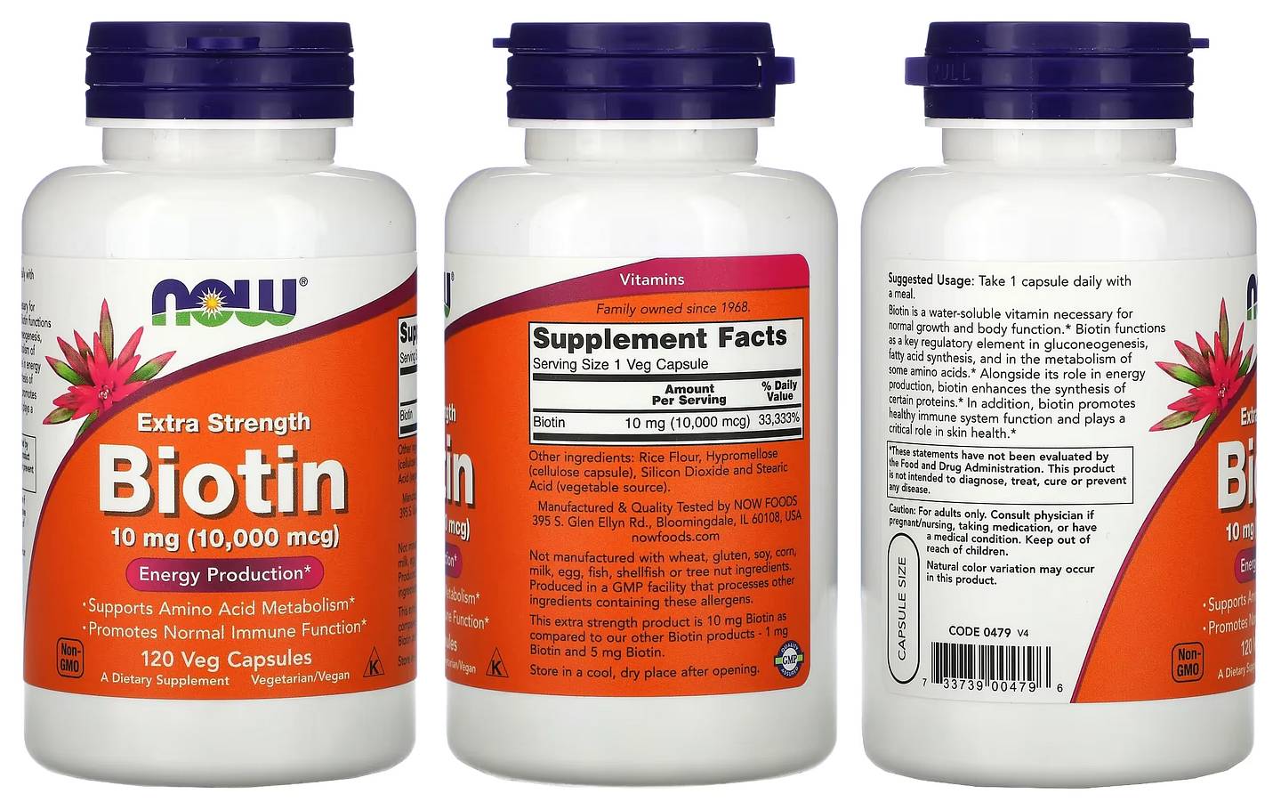 NOW Foods, Extra Strength Biotin packaging