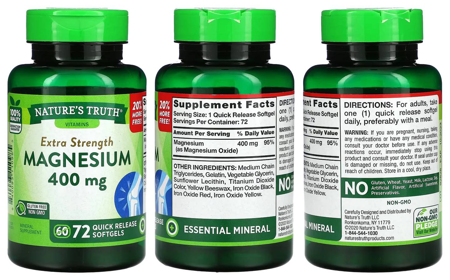 Nature's Truth, Extra Strength Magnesium packaging