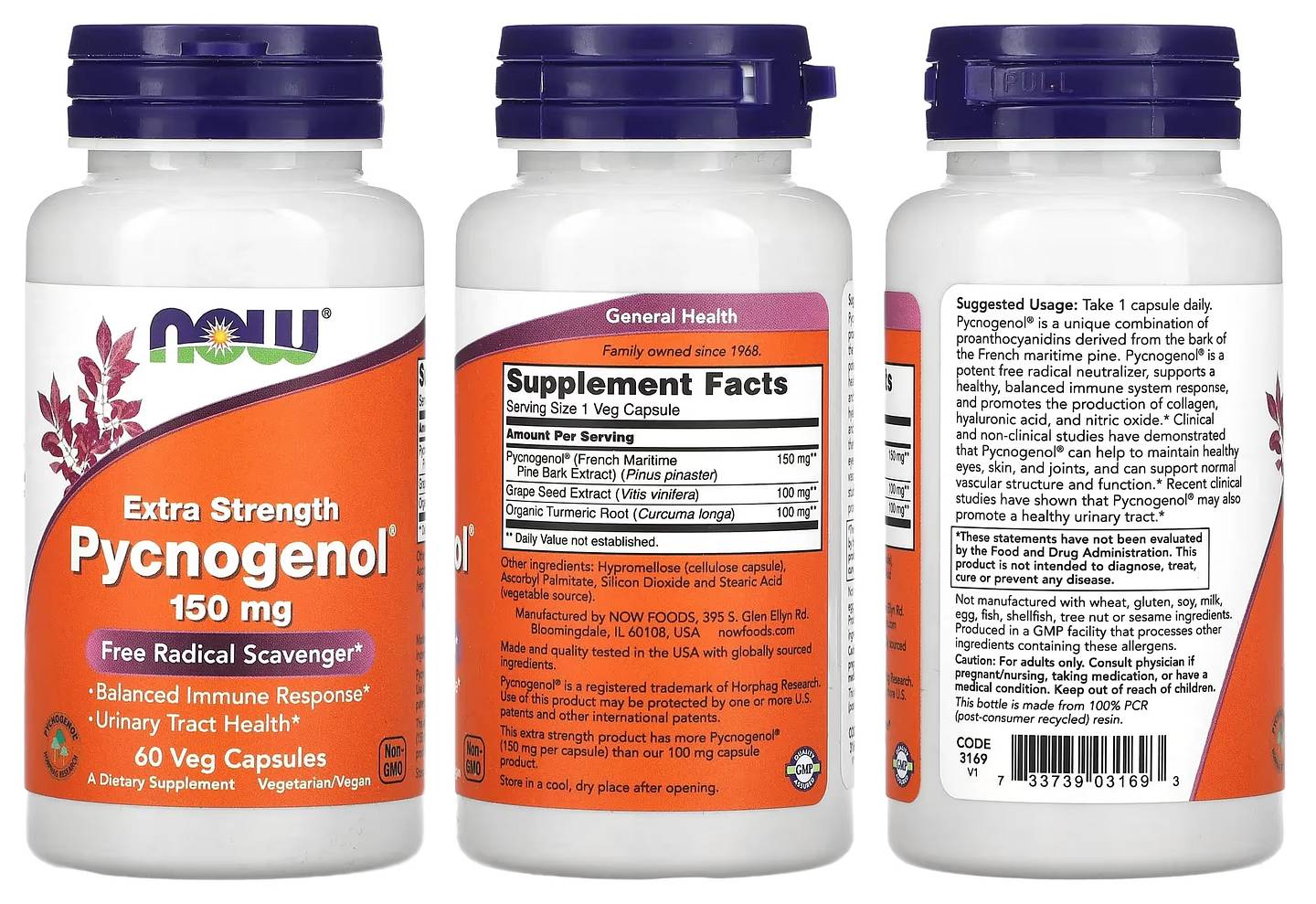 NOW Foods, Extra Strength Pycnogenol packaging